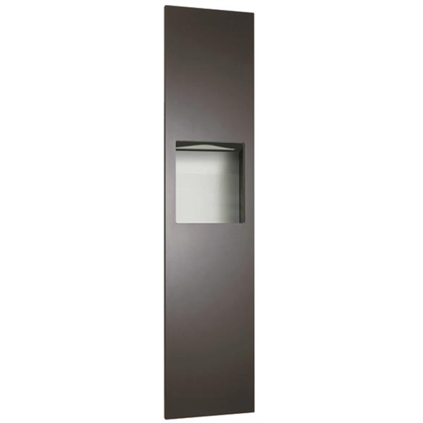 ASI 6467 - 41 Piatto High - end Recessed Combined Paper Towel Dispenser and Waste Receptacle with Black Phenolic Door, Dimensions: 13 x 55 x 4 - 9/16 Inches