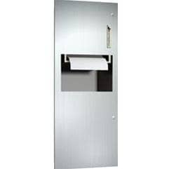 ASI 64696-6 Stainless Steel Semi-Recessed Commercial Paper Towel Dispenser with Waste Receptacle