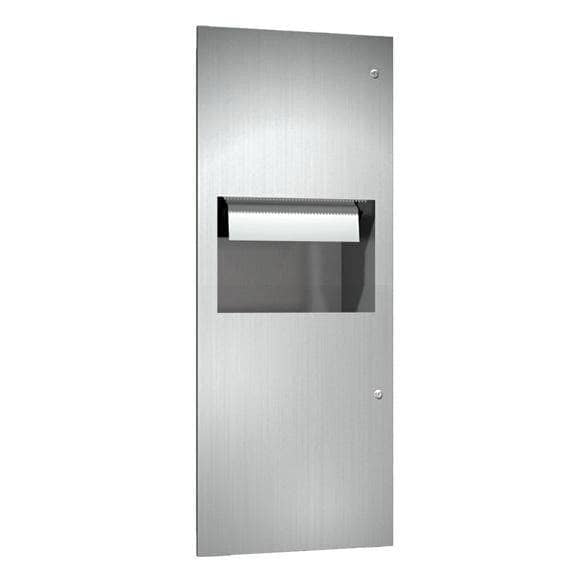 Commercial Stainless Steel Recessed-Mounted Combination Paper Towel Dispenser and Waste Receptacle - ASI 64696A Model