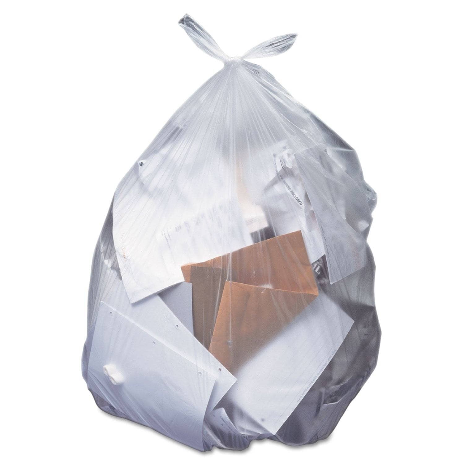 Clear Heritage 45 Gal 1.5 Mil Linear Low - Density Can Liners, 100/Carton