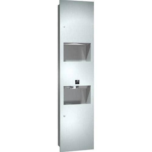 ASI 64673-2 Commercial Semi-Recessed Stainless Steel Paper Towel Dispenser, Hand Dryer & Waste Receptacle