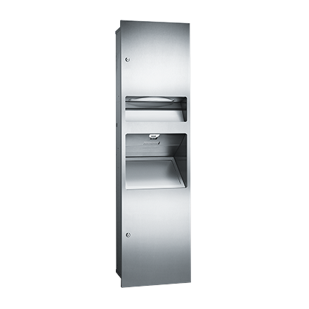 ASI 64672 Simplicity Brand Cabinet for 3-in-1 Unit - Suitable for Multi-fold and C-fold Paper Towels with 6.8 Gallon Waste Capacity and Recessed Design