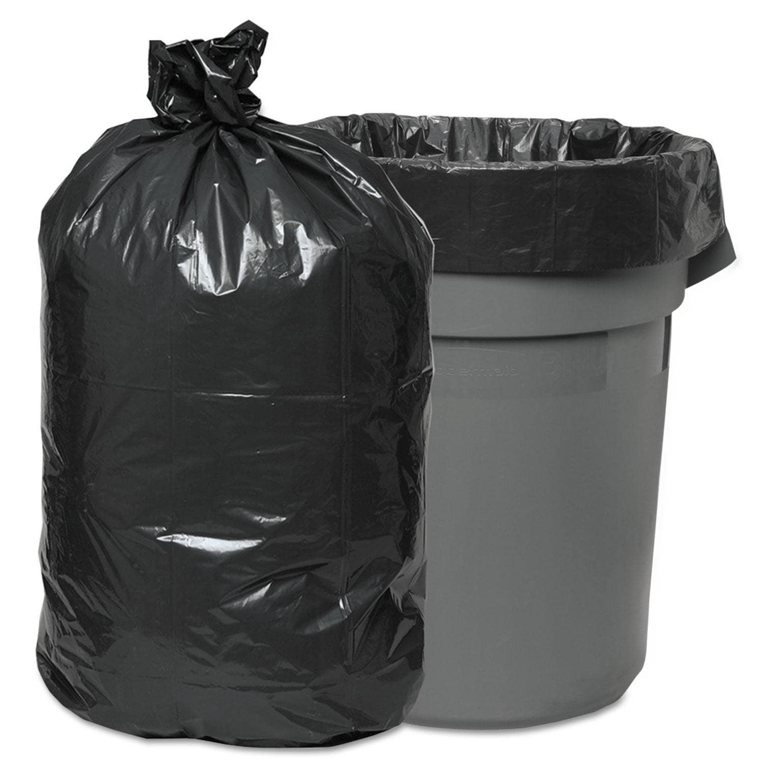 Boardwalk Low-Density 60-Gallon Waste Can Liners, 0.95 Mil Thickness, 38 X 58 Size, Gray Color, Pack of 100 per Carton - BWK528