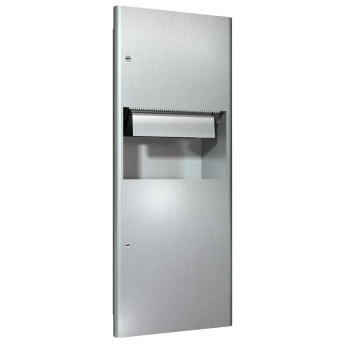 Commercial ASI 94696AC Automatic Combination Stainless Steel Recessed-Mounted Paper Towel Dispenser and Waste Receptacle