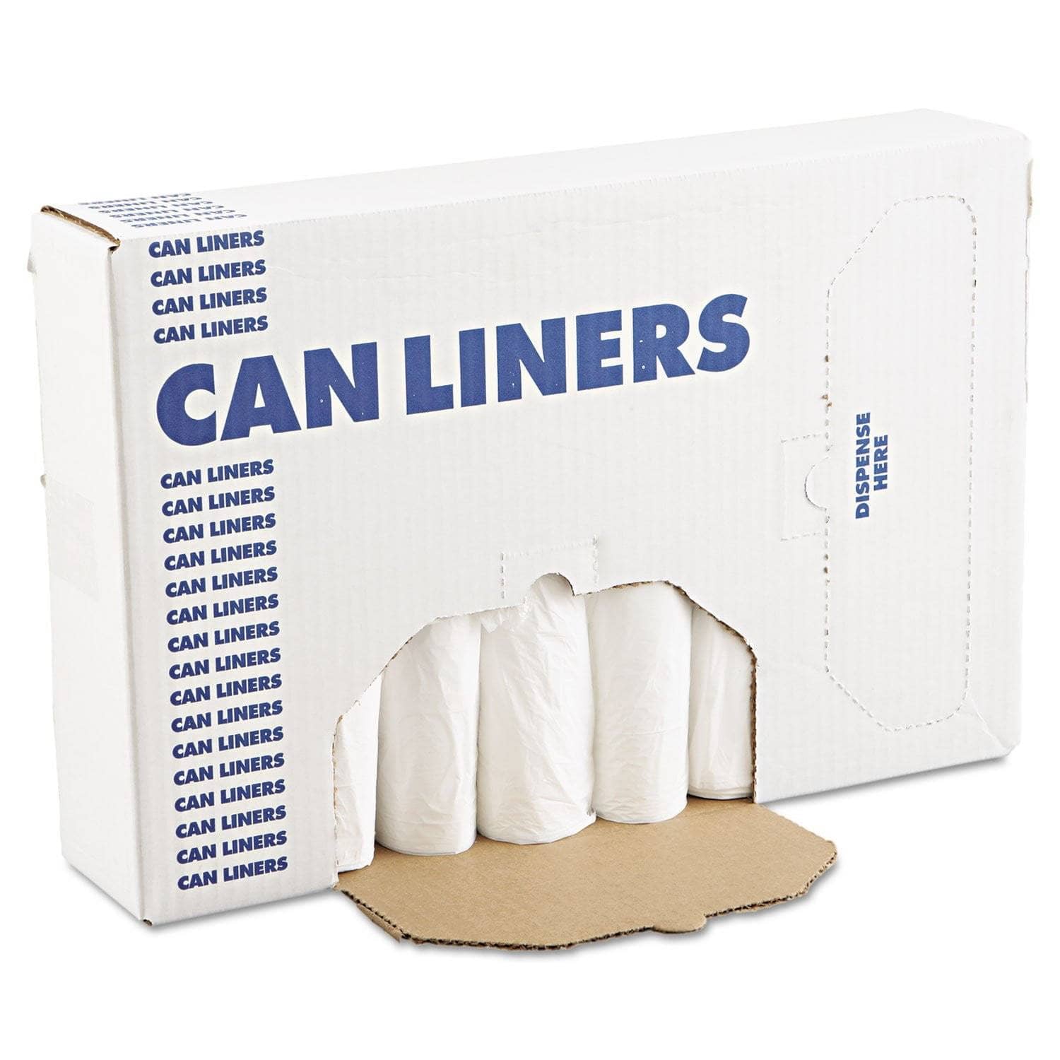 Boardwalk White Low-Density Garbage Can Liners, 16 Gallons, 0.4 Mil Thickness, 24 X 32 Size, Pack of 500 per Carton - BWK2432EXH