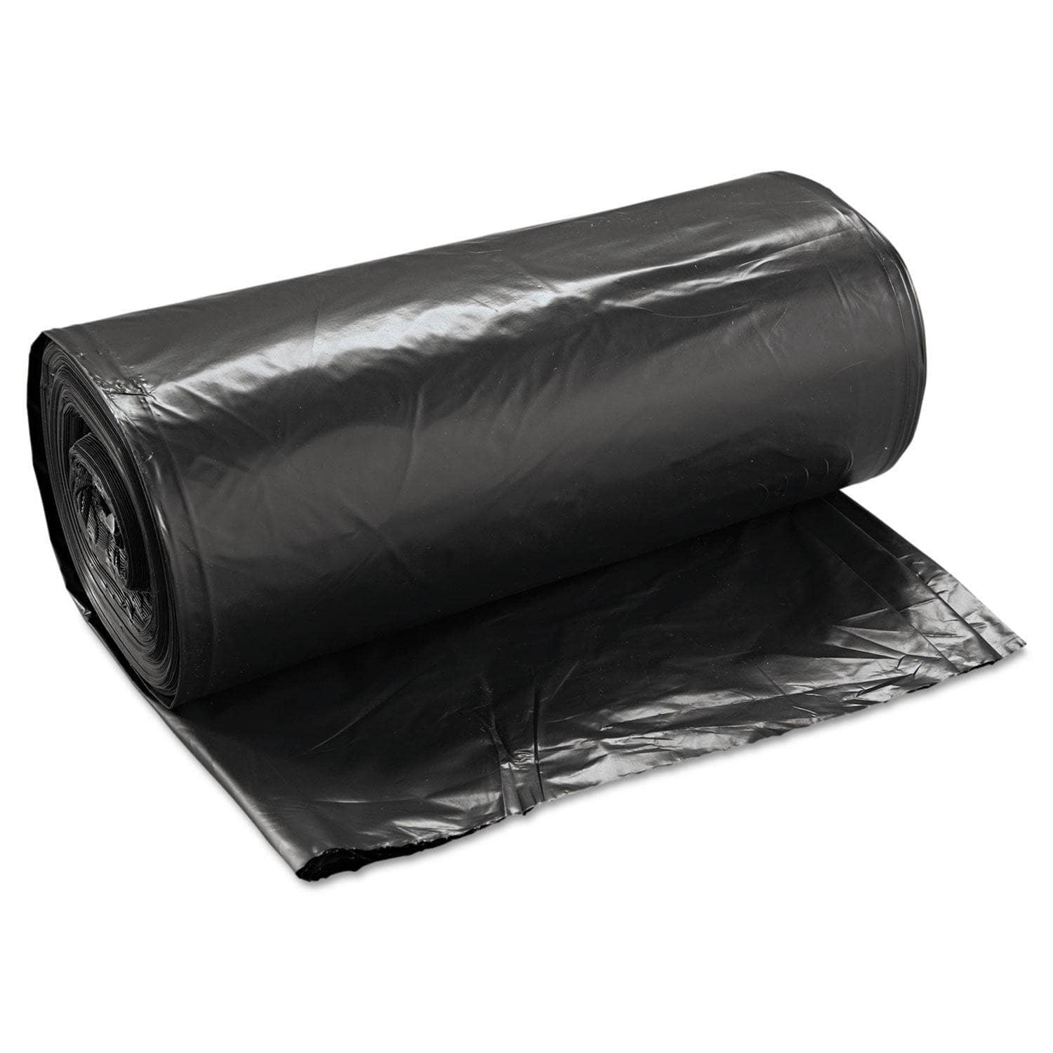Boardwalk Low Density Recycled Can Liners for 60-Gallon Cans, 1.2 Mil Thickness, 38 X 58 Size, Black Color, Pack of 100 per Carton - BWK519