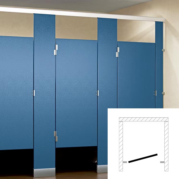 ASI Global Plastic Toilet Partition for Single Between - Wall Compartment, Measuring 36 Inches Wide by 61 and 1/4 Inches Deep - Model BW13660