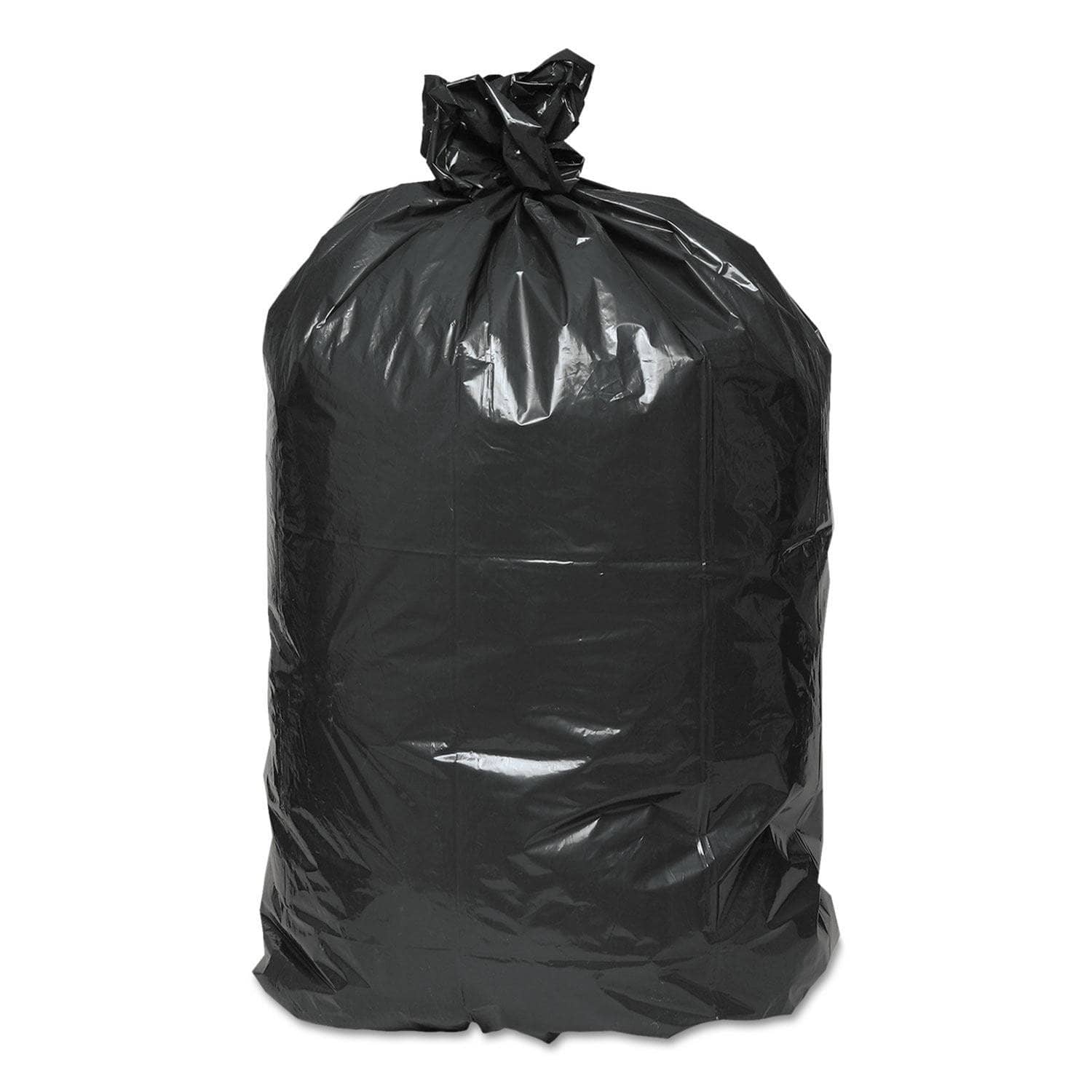 Earthsense Black Linear Low Density Recycled 60 Gallon Can Liners with 1.25 Mil Thickness, 38 X 58 Size, 100 Pieces per Carton for Waste Disposal