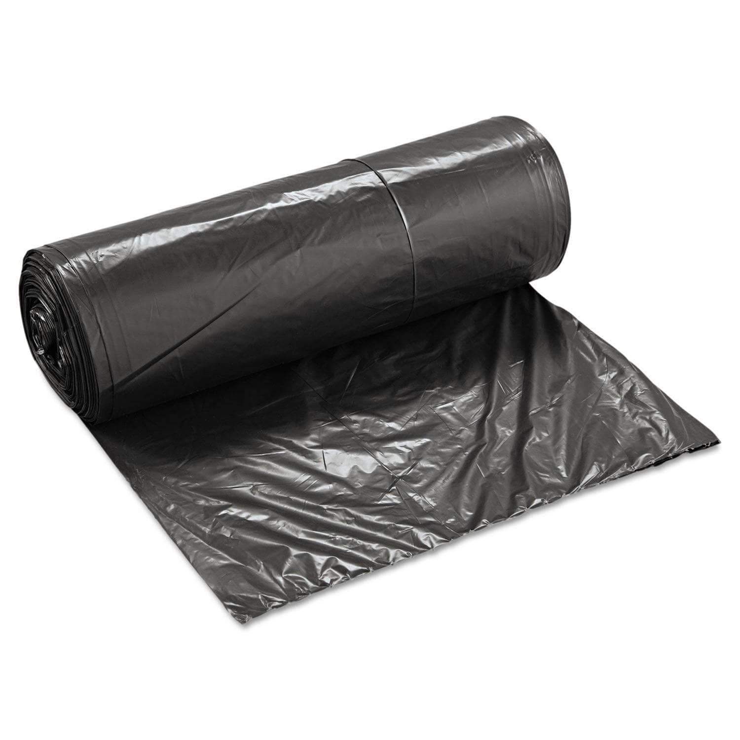 Boardwalk 60 Gal, 0.65 Mil, 38 X 58 Black Low-Density Heavy-Duty Waste Can Liners, 100/Carton