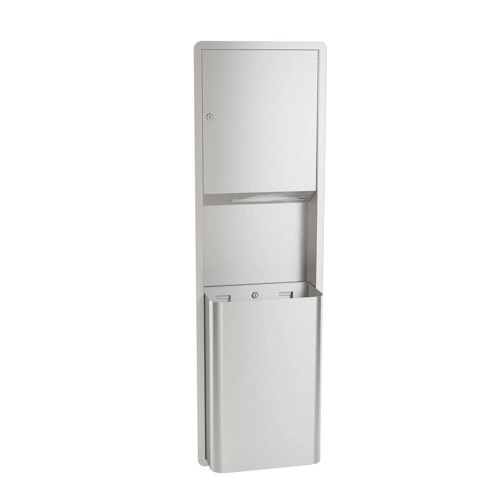 Surface-Mounted Bradley 234-1135 Stainless Steel Commercial Paper Towel Dispenser & Waste Receptacle