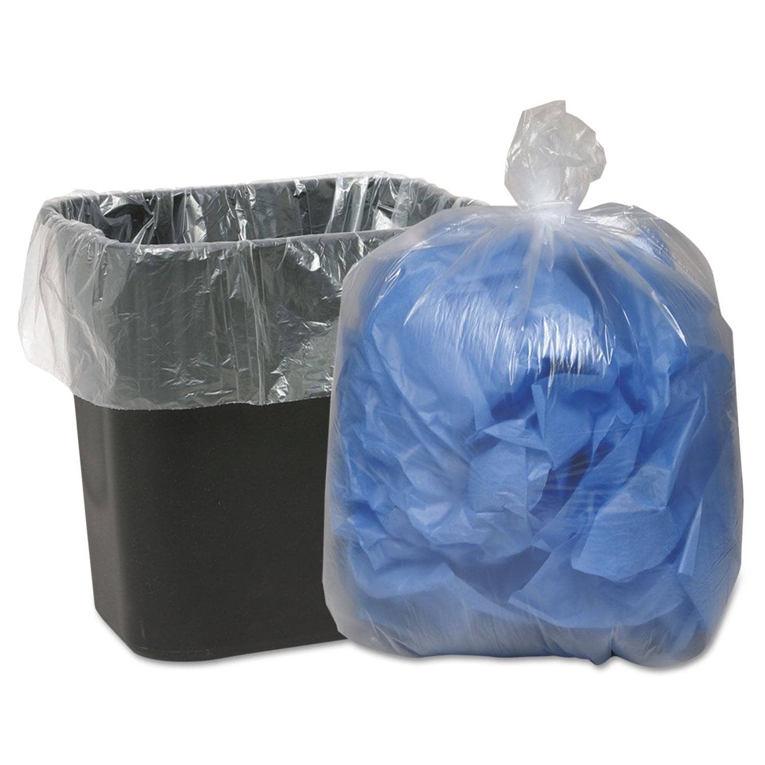 16 Gal Clear Classic Can Liners, 0.6 Mil, 24 X 33, 500/Carton - High - Strength WBI243115C