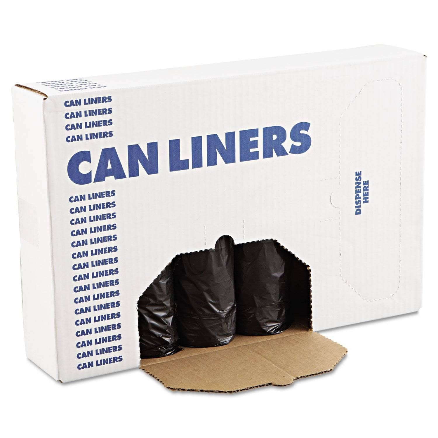 Boardwalk 56 Gal, 0.6 Mil, 43 X 47 Black Heavy-Duty Low-Density Waste Can Liners, 100/Carton