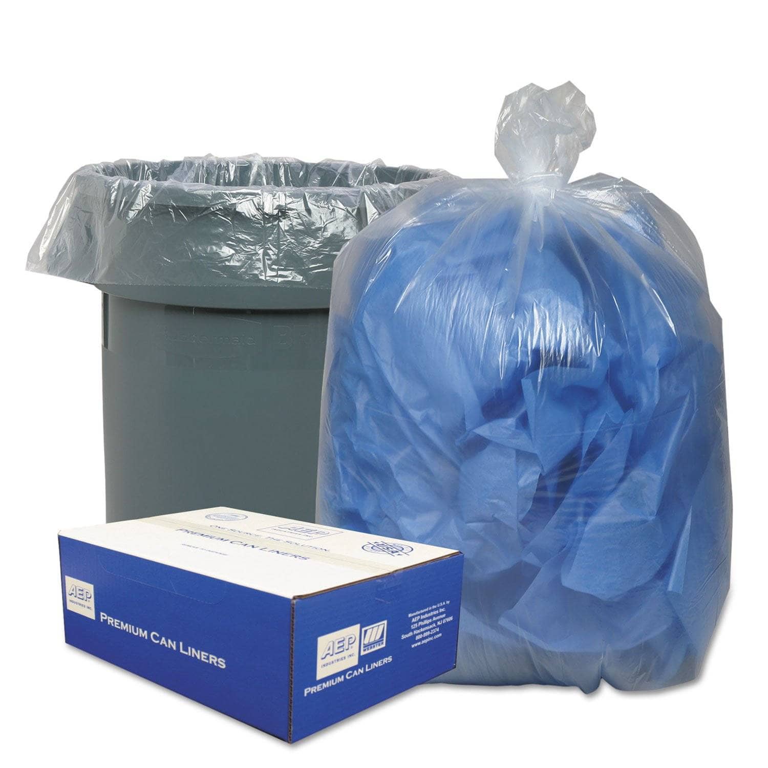 Heavy-Duty 56 Gal Clear Classic Can Liners, 0.9 Mil, 43 X 47, 100/Carton - WBI434722C