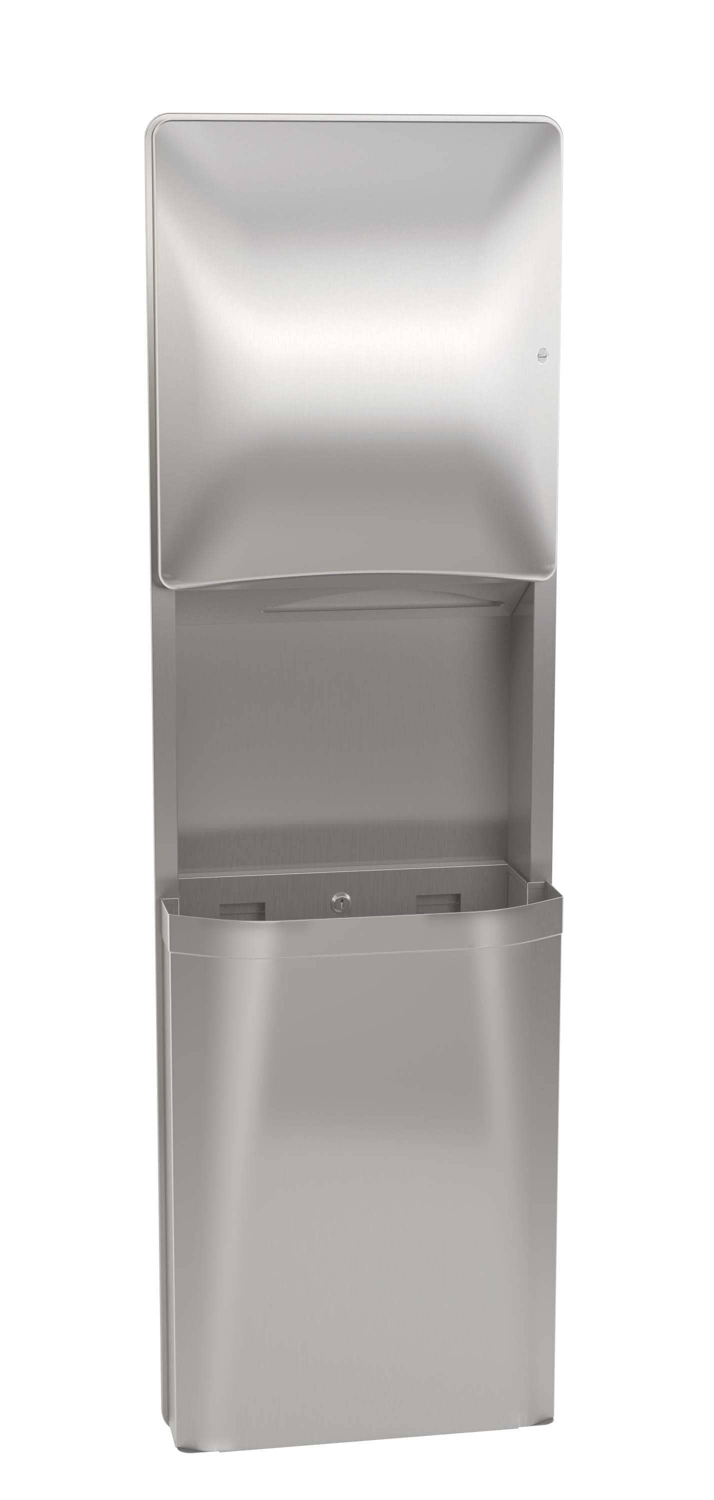 Bradley Diplomat Series 2A95-36 Stainless Steel Recessed-Mounted Combination Toilet Paper Dispenser and Waste Receptacle Unit