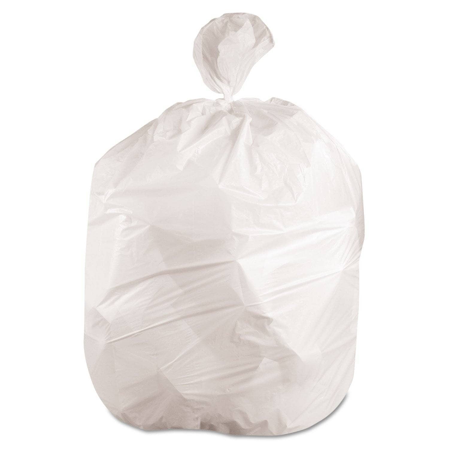 Boardwalk 60 Gal 0.6 Mil White Low-Density Waste Can Liners, 38 X 58, 100/Carton - BWK3858EXH