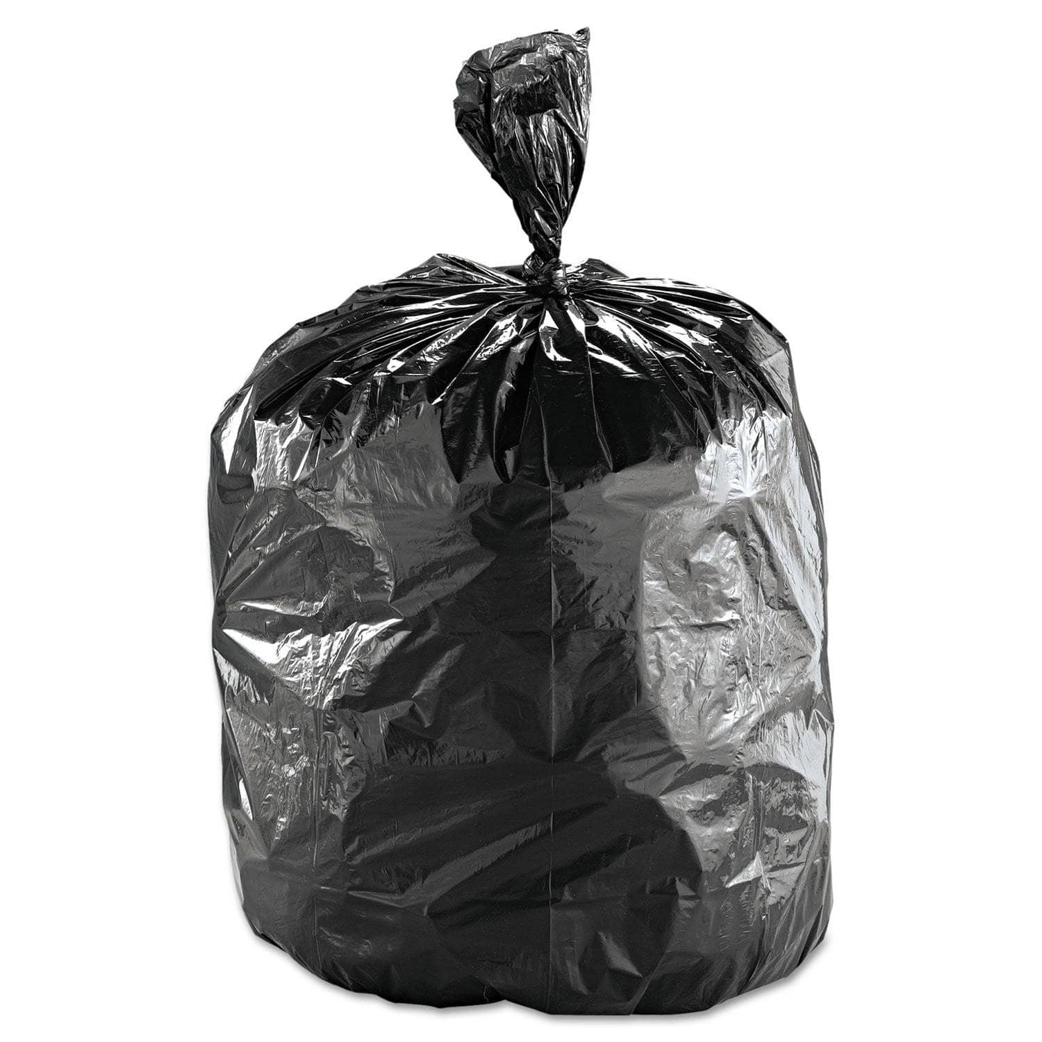 FlexSol Low Density Economical Ecosac Can Liner, 60 Gallon Capacity, 1.54 Mil Thickness, 38 X 60 Size, Black Color, 100 Pieces per Carton - ESXECO60XH