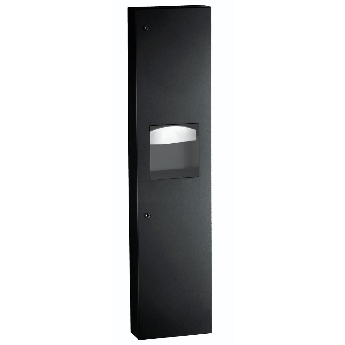 Bobrick Surface-Mounted Matte Black Towel Dispenser and Waste Bin - Model 380349.MBLK