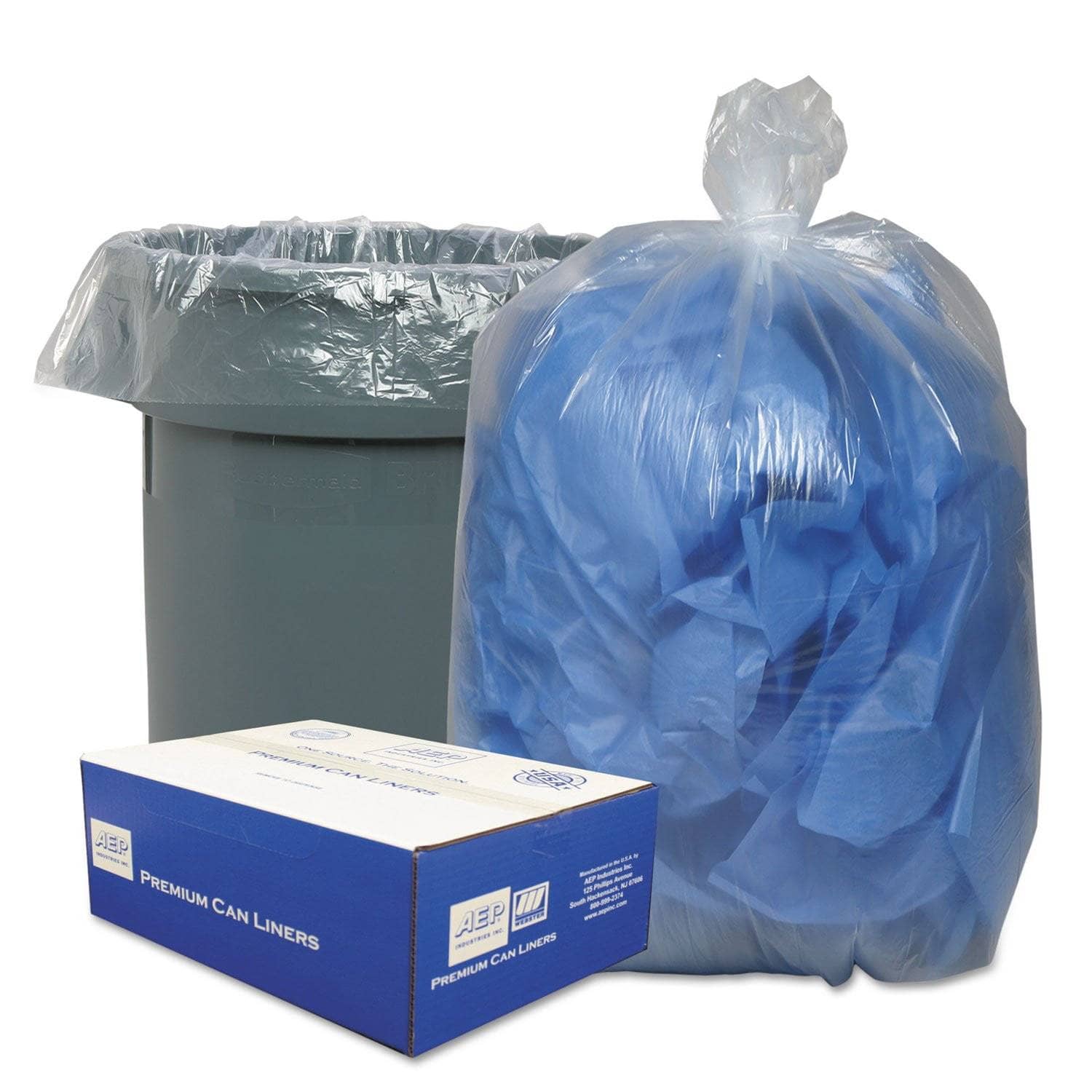 High - Quality Classic Linear Low - Density 60 - Gallon Can Liners, Measuring 38 X 58, 0.9 Mil Thick, Clear, Pack of 100 per Carton - WBI385822C