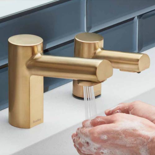 Metro Series Bradley (6 - 3300) RFT - BR Touchless Counter Mounted Sensor Foam Soap Dispenser with Brushed Brass Finish