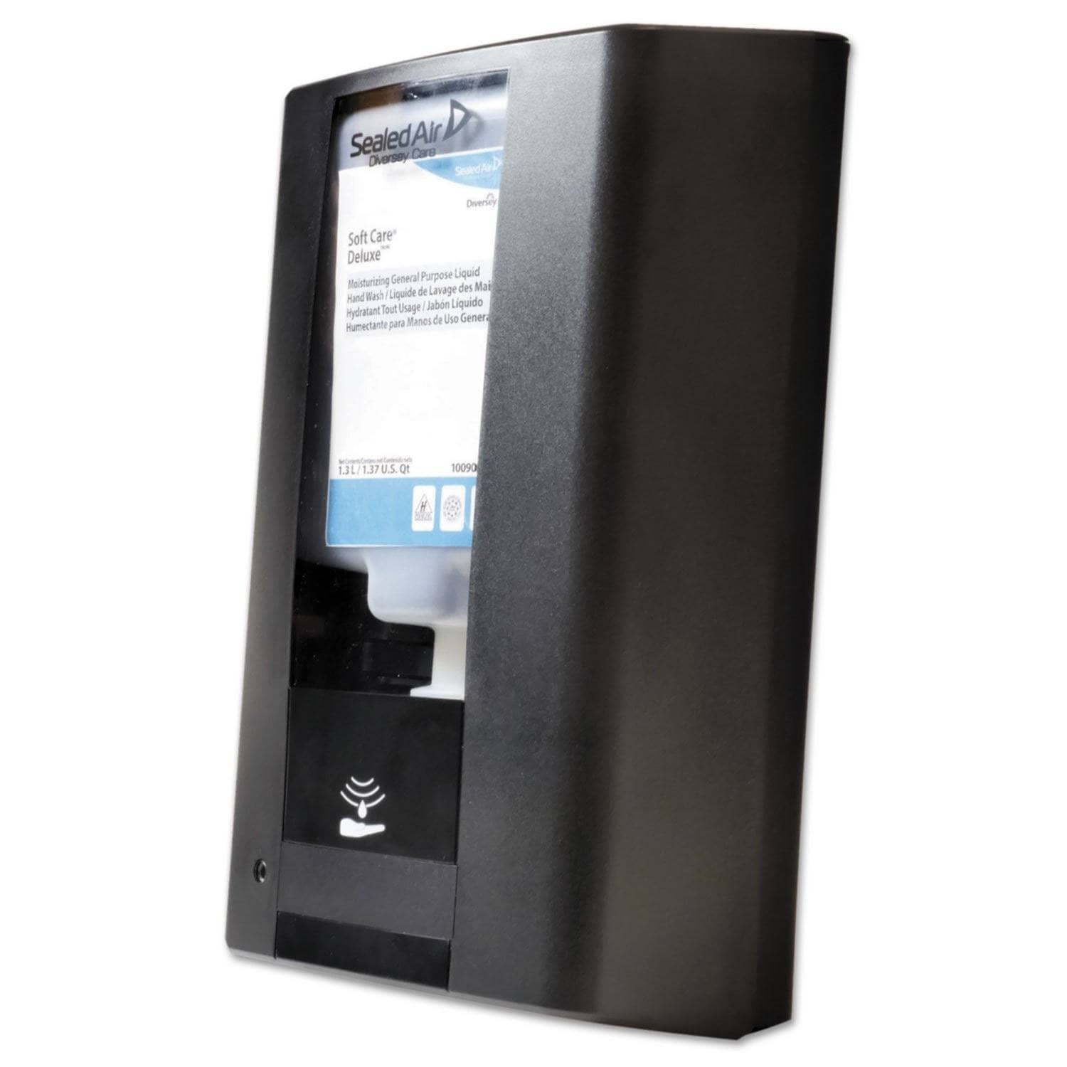 Diversey Intellicare Hybrid Wall-Mounted Dispenser for Foam Hand Care Soap and Alcohol-Based Hand Sanitizer, 1200 Ml/1300 Ml, 13.38 X 13.39 X 12.24 Dimensions, Black Color - DVOD6205550