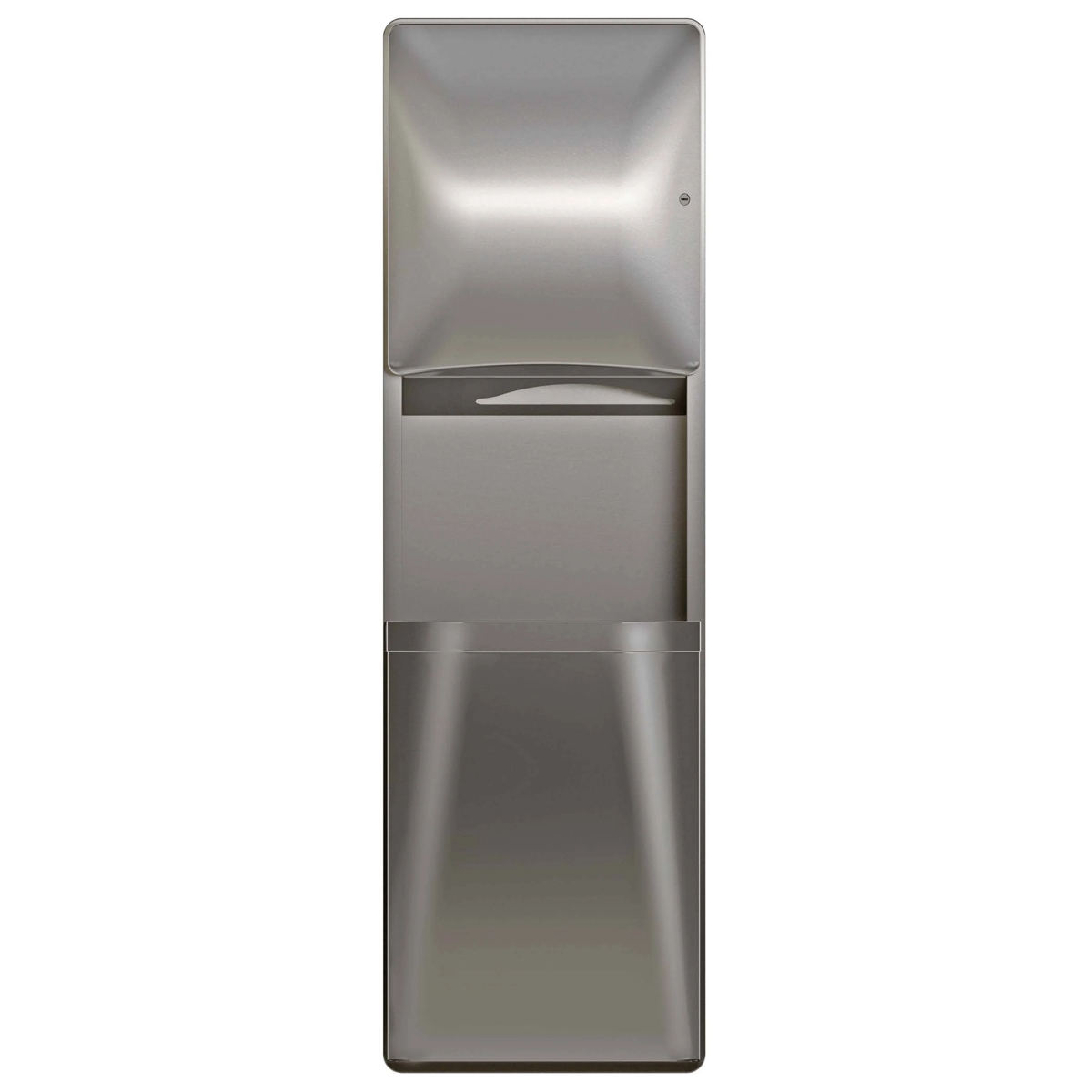 Surface-Mounted Stainless Steel Bradley 2A05-11 Combo Paper Towel Dispenser & Waste Receptacle