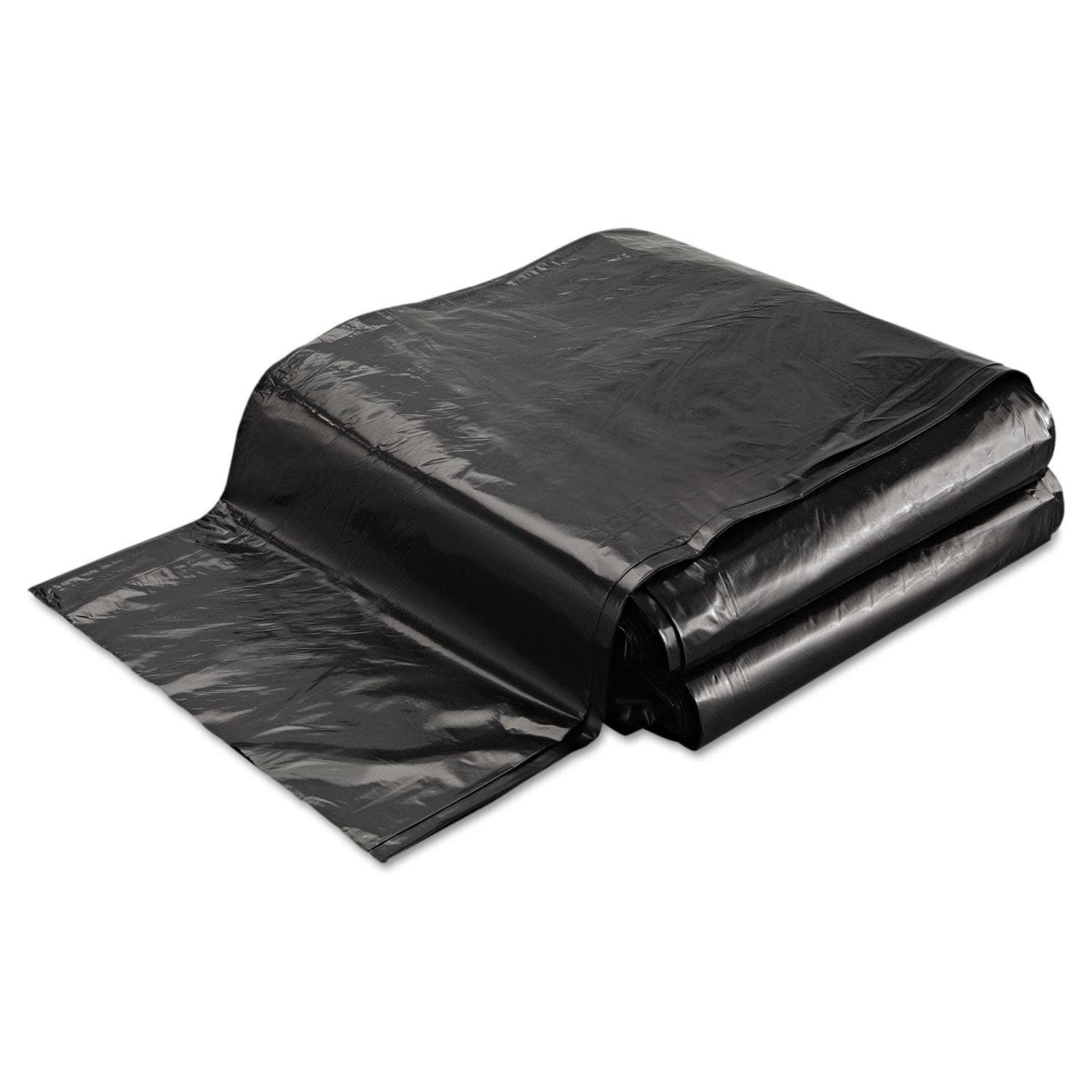 FlexSol Low-Density Economical Ecosac Can Liner, 45 Gallon, 1 Mil Thickness, 40 X 48 Inches, Black Color, 100 Pieces per Carton - ESXECO48H