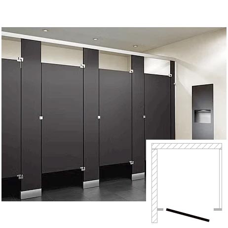 ASI Global Phenolic Toilet Partition for ADA Compliance - Single Between Wall Compartment (60 Inches Wide x 61-1/4 Inches Deep) BWADA