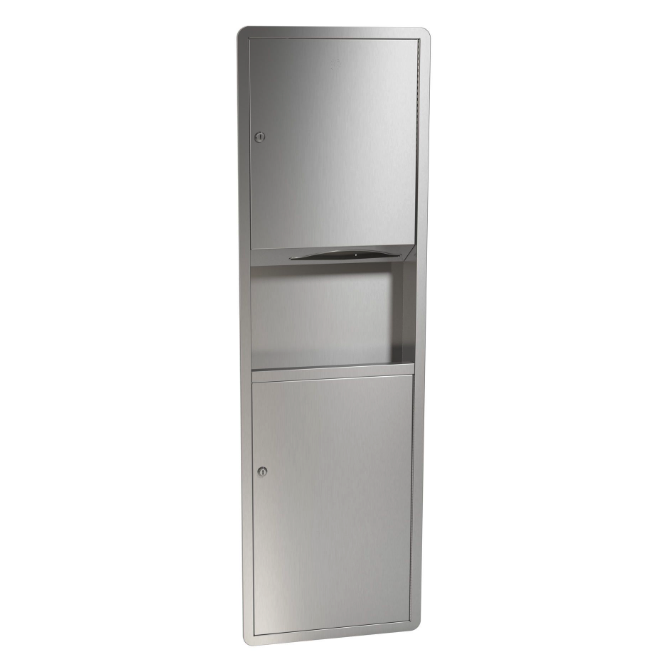 Bradley Commercial Grade 235-11 Surface-Mounted Stainless Steel Paper Towel Dispenser and Waste Receptacle Combo