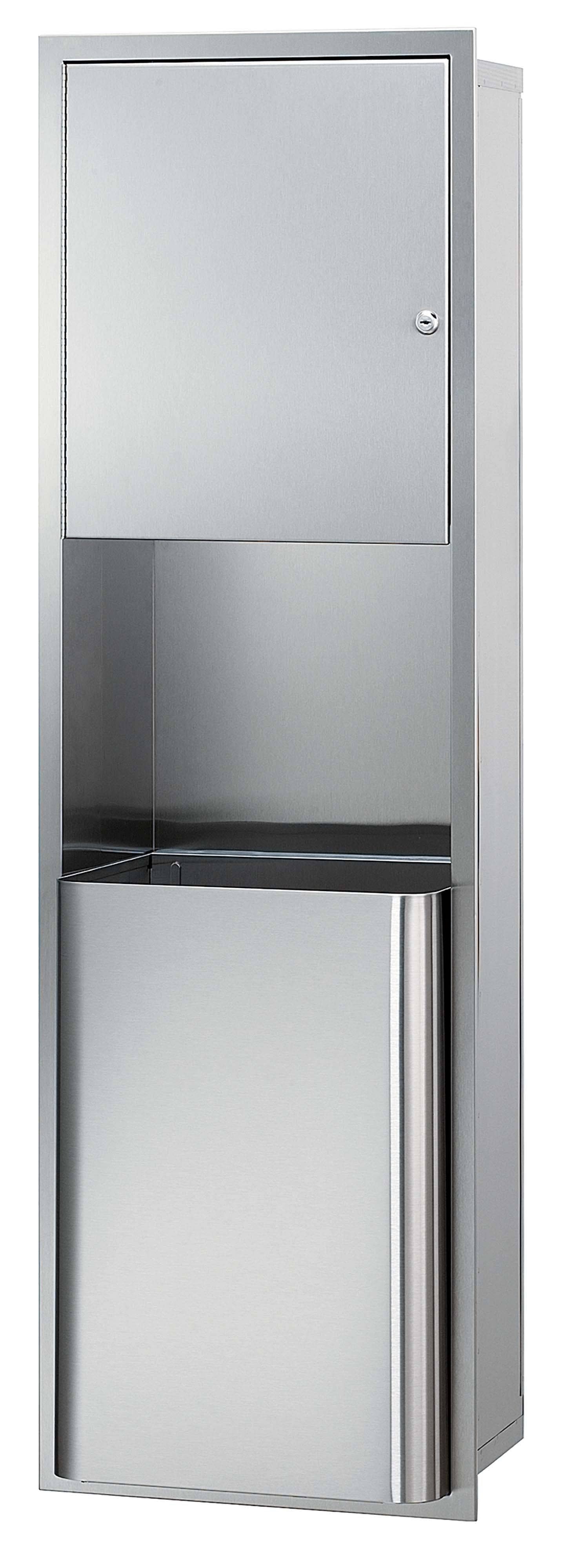Bradley 2271-00 Recessed-Mounted Stainless Steel Commercial Paper Towel Dispenser & Waste Receptacle