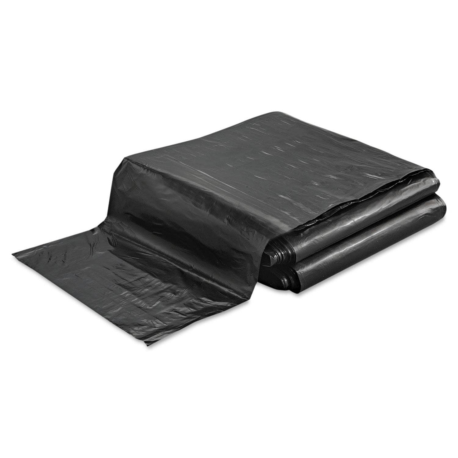 FlexSol 45 Gal 1.5 Mil Black Low - Density Economical Ecosac Can Liners, 100/Carton