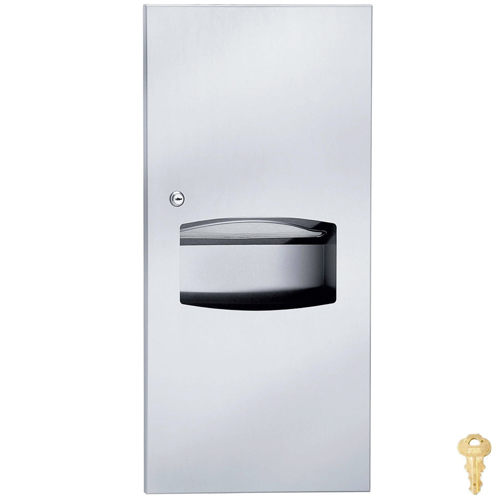 Bradley 2297-00 Stainless Steel Recessed-Mounted Combination Unit for Towel Dispensing and Waste Collection