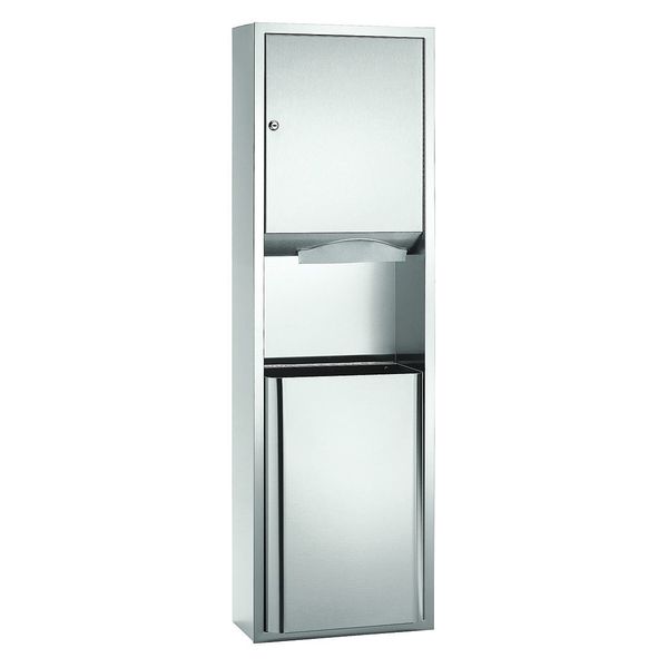 Bradley 237-11 Surface-Mounted Stainless Steel Commercial Paper Towel Dispenser and Waste Receptacle Combo Unit