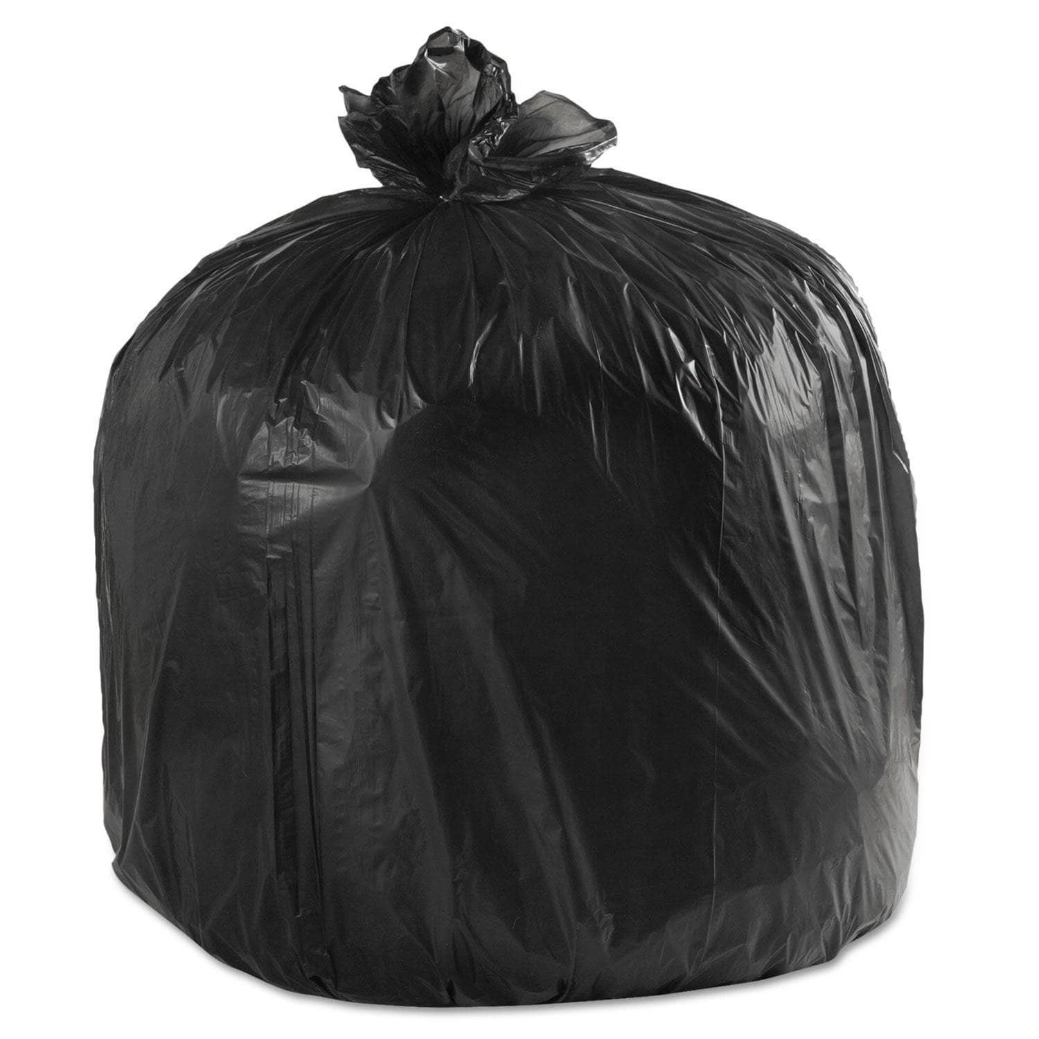 Boardwalk 45-Gallon, 0.6 Mil Black Low-Density Waste Can Liners, 40x46, 100/Carton - BWK4046H