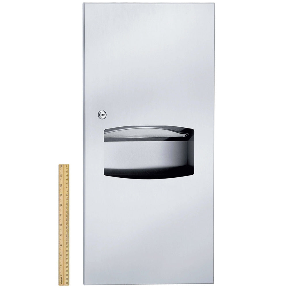 Bradley 2297-00 Stainless Steel Recessed-Mounted Combination Unit for Towel Dispensing and Waste Collection