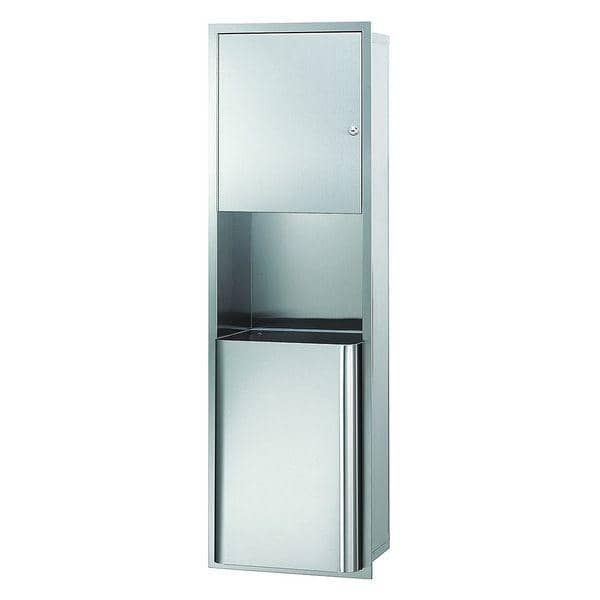 Bradley 2271-100000 Semi-Recessed 18-Gallon Combination Unit of Towel Dispenser and Waste Receptacle