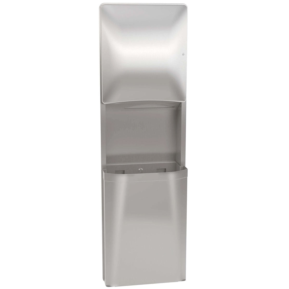 Bradley Diplomat Series Automatic Stainless Steel Combination Unit: Semi-Recessed-Mounted Toilet Paper Dispenser and Waste Receptacle (Model 2A25 - 1036)
