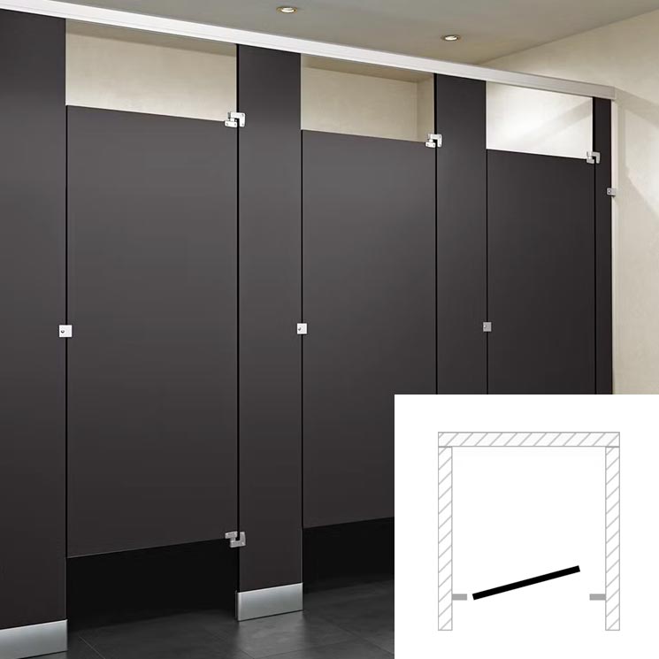 ASI Global Phenolic Toilet Partition - Single Compartment Between Wall, Measuring 36 Inches Wide by 61 and 1/4 Inches Deep (BW13660)