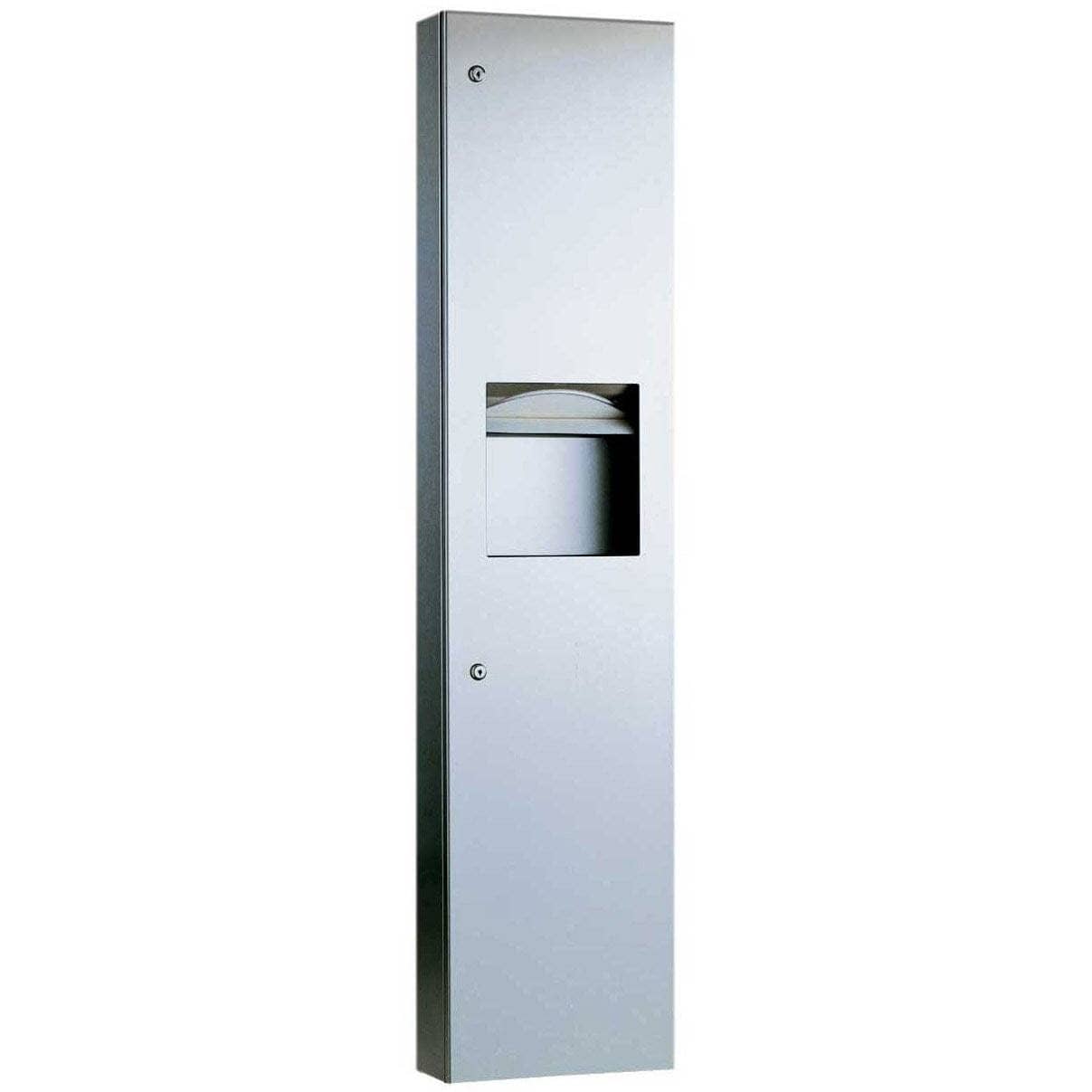 Bobrick B-38032 Semi-Recessed Stainless Steel Commercial Paper Towel Dispenser with Waste Receptacle