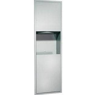 Commercial Surface-Mounted Stainless Steel ASI 04697-9 Combination Paper Towel Dispenser and Waste Receptacle