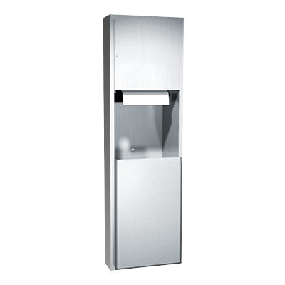 ASI 04692AC-6 Stainless Steel Semi-Recessed Commercial Paper Towel Dispenser & Waste Receptacle