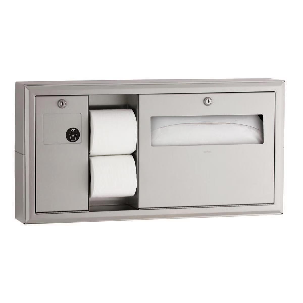 Bobrick B - 30919 Left - Handed Surface - Mounted Toilet Tissue, Seat - Cover Dispenser & Waste Disposal