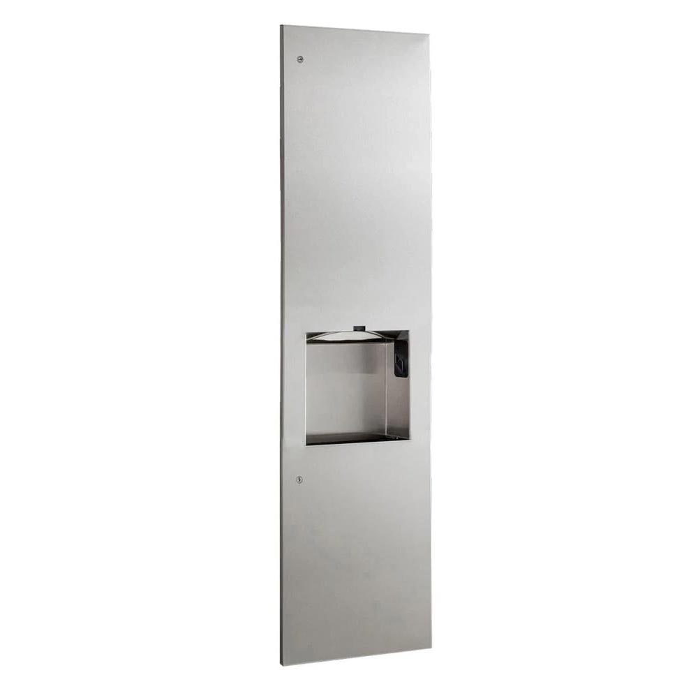Bobrick B-38030 115V Commercial Recessed 4-inch Towel Dispenser with Hand Dryer and Waste Bin