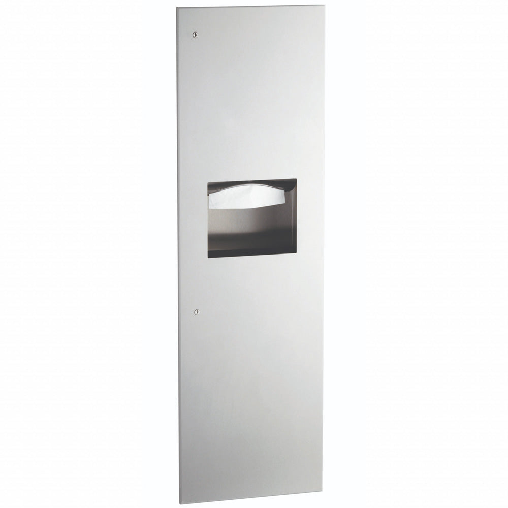 Bobrick B-39003 Commercial Combination Paper Towel Dispenser and Waste Receptacle, Recessed-Mounted, Made of High-Quality Stainless Steel