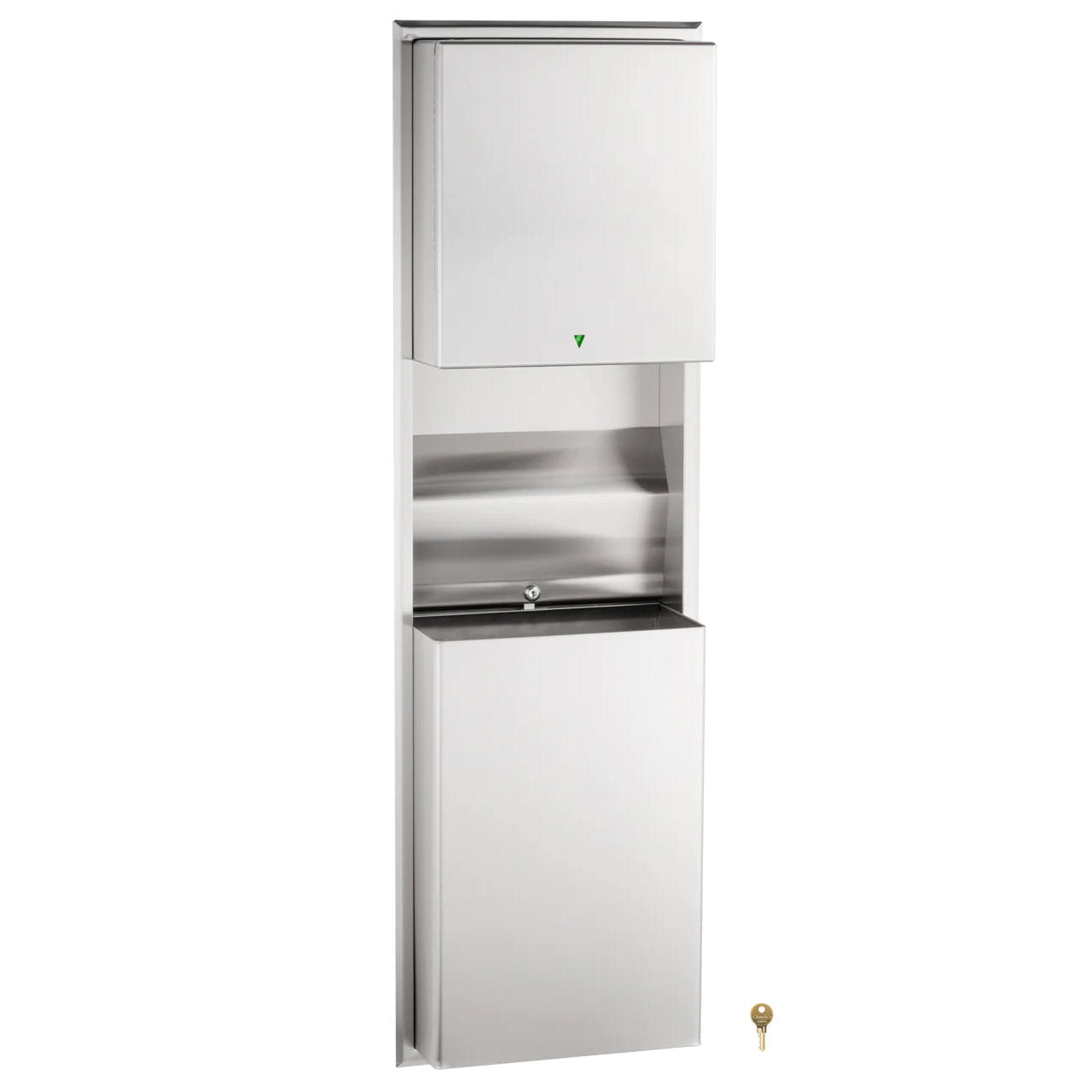 Bobrick B-3974 Recessed-Mounted Stainless Steel Auto Paper Towel Dispenser & Waste Receptacle