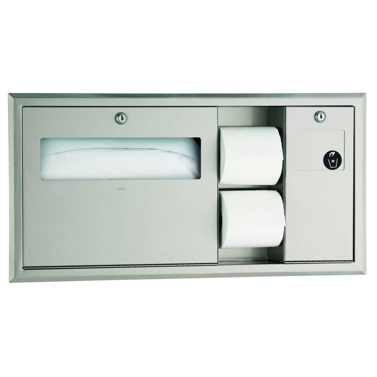 Bobrick B - 30929 Surface - Mounted Toilet Tissue, Seat - Cover Dispenser and Waste Disposal Unit (Right - Handed)