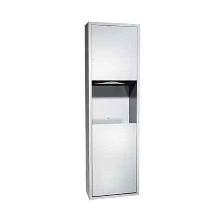 ASI 04697-4 Semi-Recessed Stainless Steel Commercial Combo Paper Towel Dispenser & Waste Receptacle