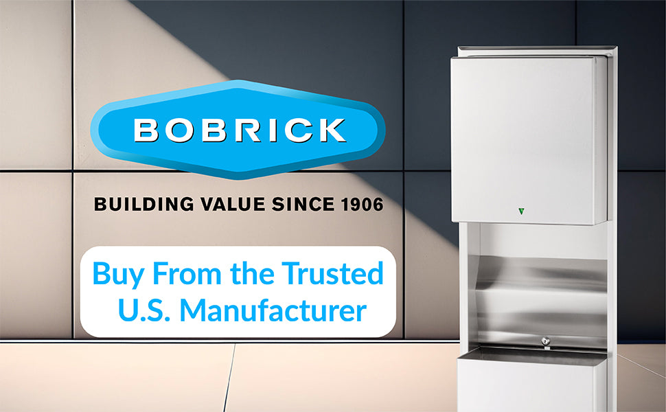 Bobrick B-3974 Recessed-Mounted Stainless Steel Auto Paper Towel Dispenser & Waste Receptacle