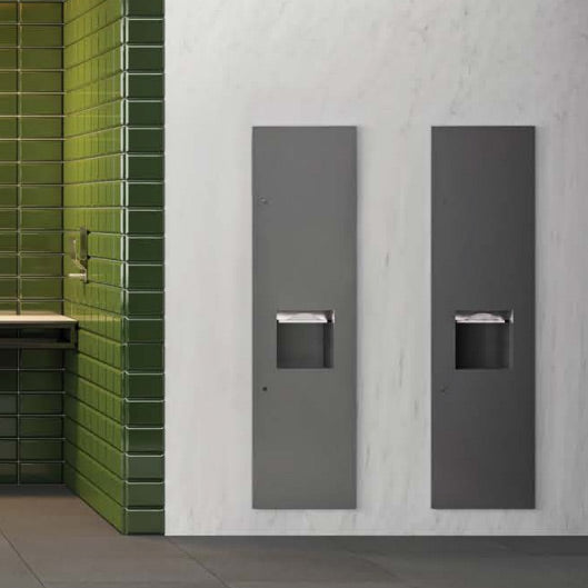 Bobrick B-38030 115V Commercial Recessed 4-inch Towel Dispenser with Hand Dryer and Waste Bin