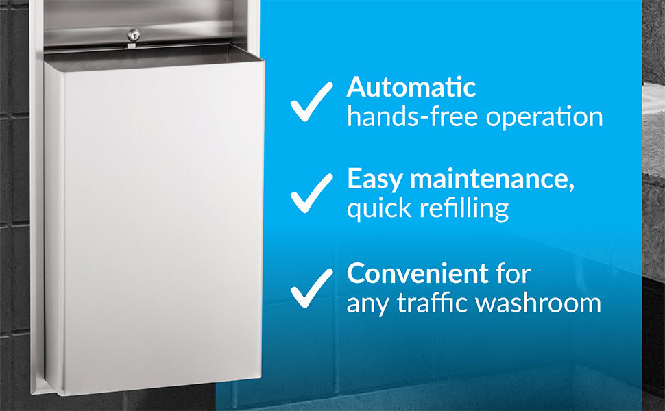 Bobrick B-3974 Recessed-Mounted Stainless Steel Auto Paper Towel Dispenser & Waste Receptacle