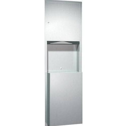ASI 0469 Recessed-Mounted, Stainless Steel Commercial Combination Paper Towel Dispenser and Waste Receptacle for Restroom Facilities